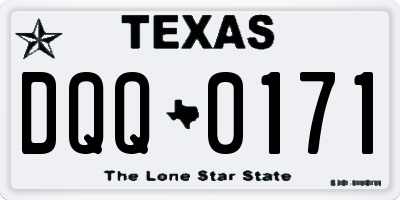 TX license plate DQQ0171