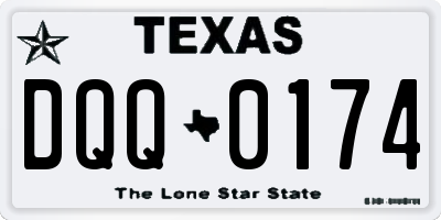 TX license plate DQQ0174