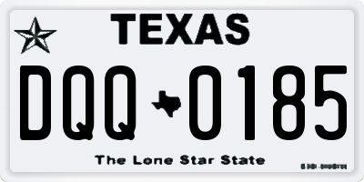 TX license plate DQQ0185