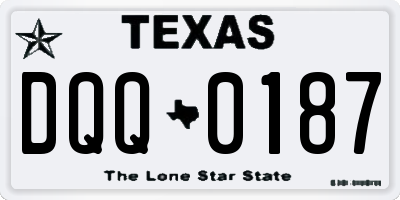 TX license plate DQQ0187