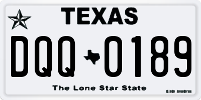 TX license plate DQQ0189