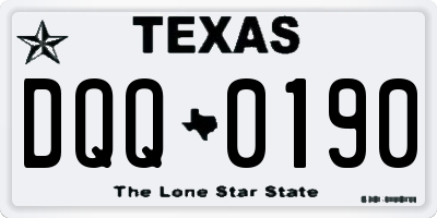 TX license plate DQQ0190