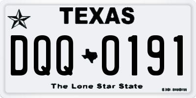TX license plate DQQ0191