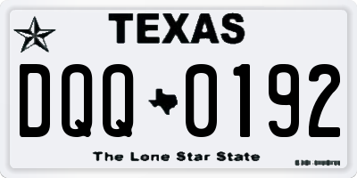 TX license plate DQQ0192