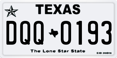 TX license plate DQQ0193