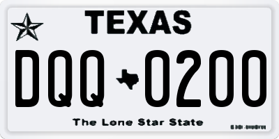 TX license plate DQQ0200