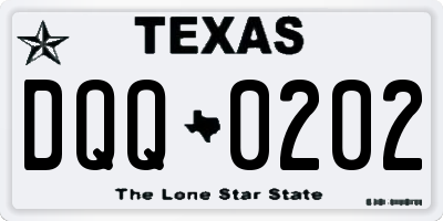 TX license plate DQQ0202