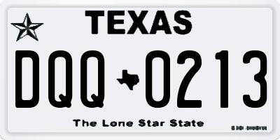 TX license plate DQQ0213