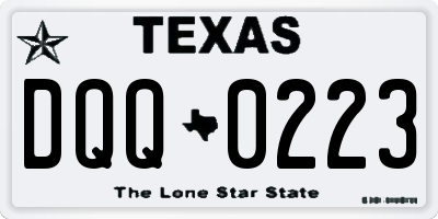 TX license plate DQQ0223
