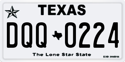 TX license plate DQQ0224