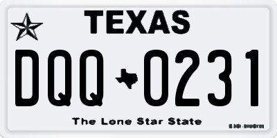TX license plate DQQ0231