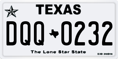 TX license plate DQQ0232