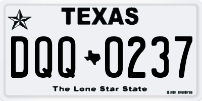 TX license plate DQQ0237
