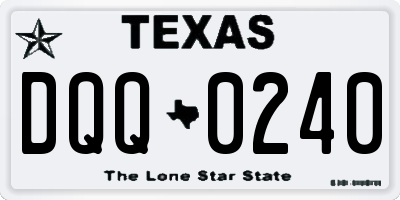 TX license plate DQQ0240