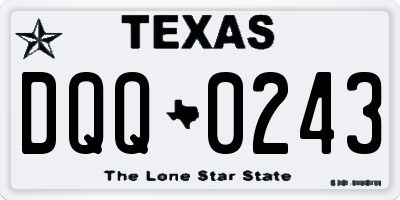TX license plate DQQ0243
