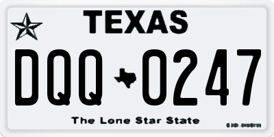 TX license plate DQQ0247