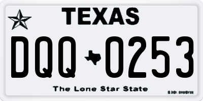 TX license plate DQQ0253