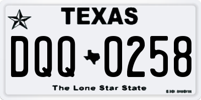 TX license plate DQQ0258