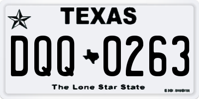 TX license plate DQQ0263