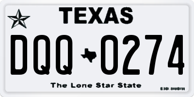 TX license plate DQQ0274