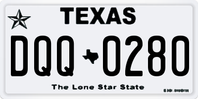 TX license plate DQQ0280