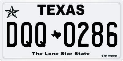 TX license plate DQQ0286