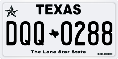 TX license plate DQQ0288