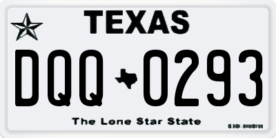 TX license plate DQQ0293
