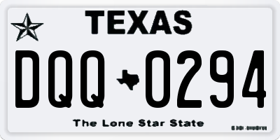 TX license plate DQQ0294