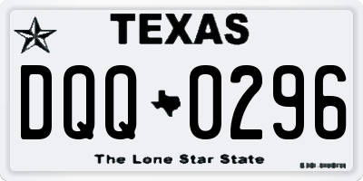 TX license plate DQQ0296