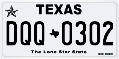 TX license plate DQQ0302
