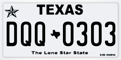 TX license plate DQQ0303