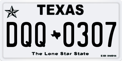 TX license plate DQQ0307