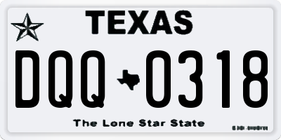 TX license plate DQQ0318