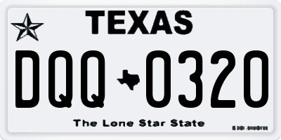 TX license plate DQQ0320