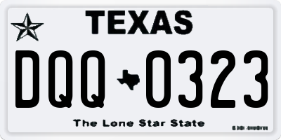 TX license plate DQQ0323