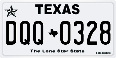 TX license plate DQQ0328