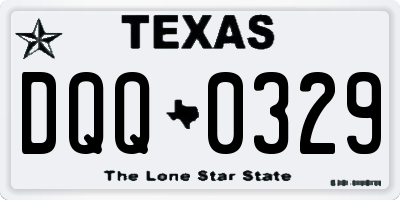 TX license plate DQQ0329