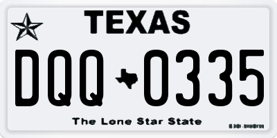 TX license plate DQQ0335