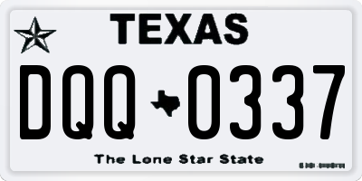 TX license plate DQQ0337