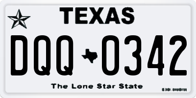TX license plate DQQ0342