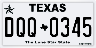 TX license plate DQQ0345