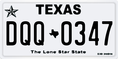 TX license plate DQQ0347