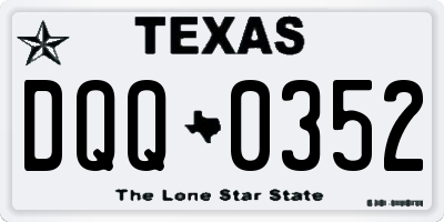 TX license plate DQQ0352