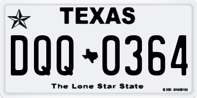 TX license plate DQQ0364