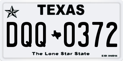 TX license plate DQQ0372