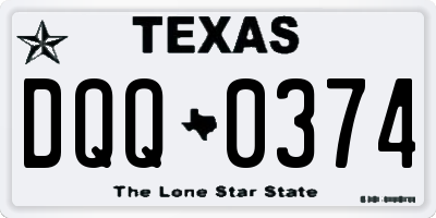 TX license plate DQQ0374