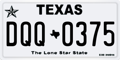 TX license plate DQQ0375