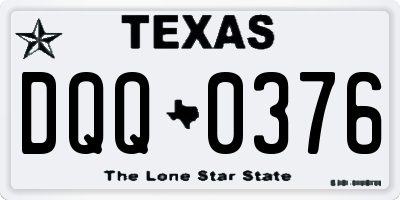 TX license plate DQQ0376