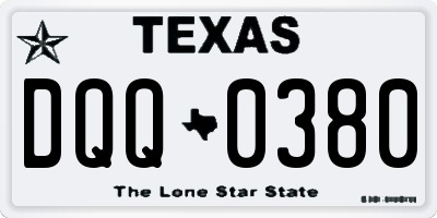 TX license plate DQQ0380